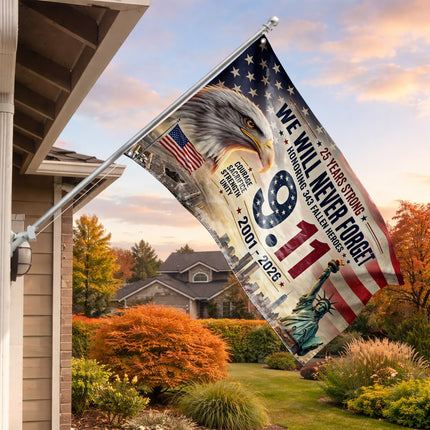 Patriot Day 25th Anniversary 343 Fallen Heroes Memorial Grommet Flag