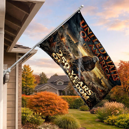 United States of America 250 Years of Freedom Revolutionary War Eagle House Flag