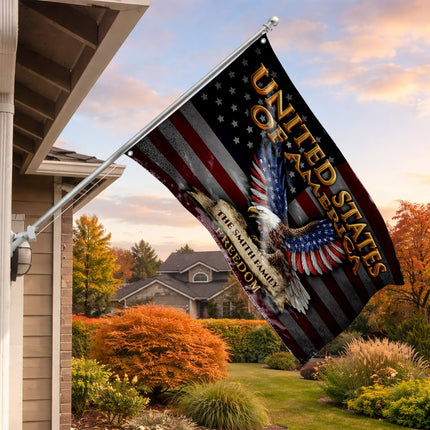 Personalized USA Constitution Eagle American House Flag