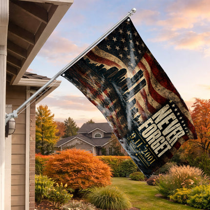 Patriot Day Never Forget 9.11 25th Anniversary Memorial Grommet Flag