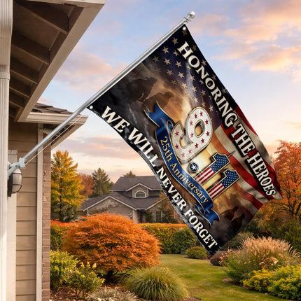 Patriot Day 25th Anniversary Honoring Heroes 9.11 Memorial Grommet Flag