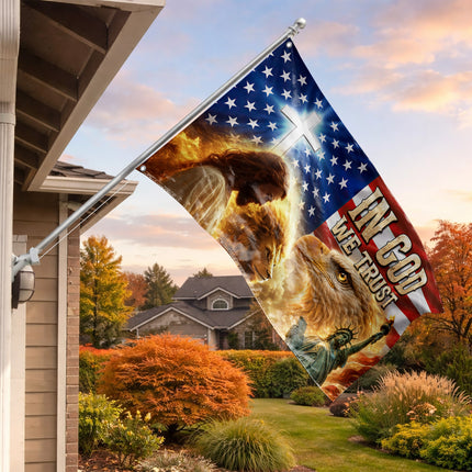 SP-01 In God We Trust Patriotic Christian Flag Fourth of July
