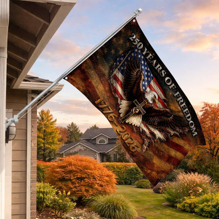 250 Years of Freedom Eagle Cross Faith America 250 House Flag