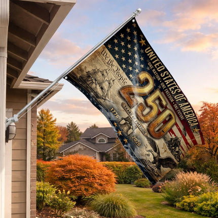 United States of America 250 Years of Freedom Iwo Jima Tall Ship House Flag