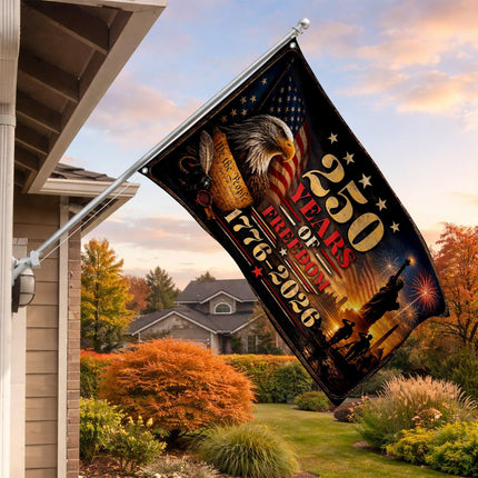 250 Years of Freedom Constitution Eagle Liberty America 250 House Flag