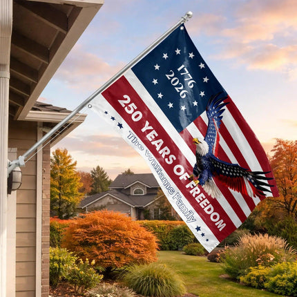 Personalized 250 Years of Freedom Eagle House Flag HOF21 - Charming Present