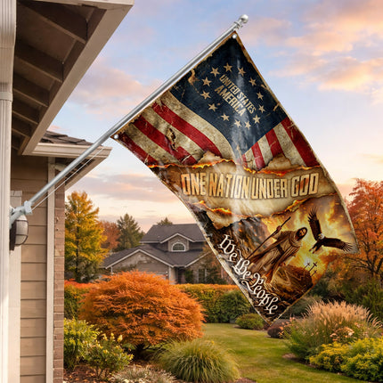 SP-01 One Nation Under God Christian Patriotic Grommet Flag