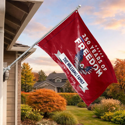 Personalized 250 Years of Freedom Patriotic Eagle House Flag HOF23 - Charming Present