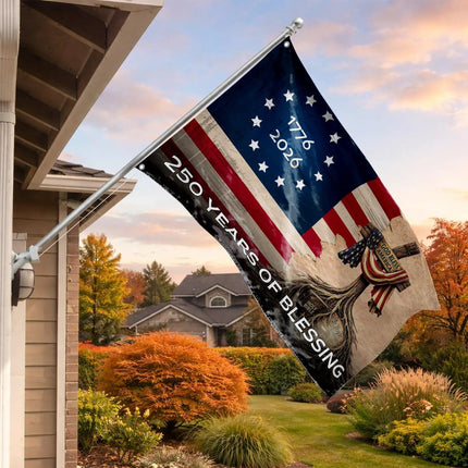250 Years of Blessing Christian Patriot House Flag America 250 HOF12 - Charming Present
