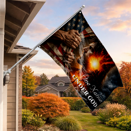 SP-01 Christian Freedom One Nation Under God Jesus Patriotic Flag Memorial Day