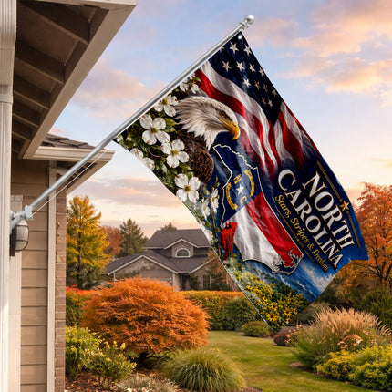 North Carolina Grommet Flag Stars Stripes Freedom Eagle Cardinal