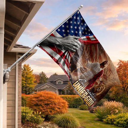 One Nation Under God Jesus Eagle Lion Constitution Grommet Flag