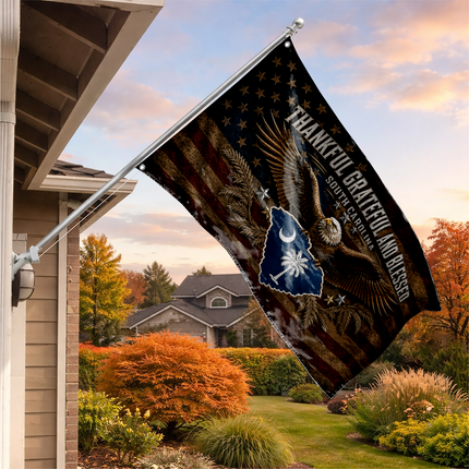 South Carolina Grommet Flag Thankful Grateful Blessed Eagle Palmetto