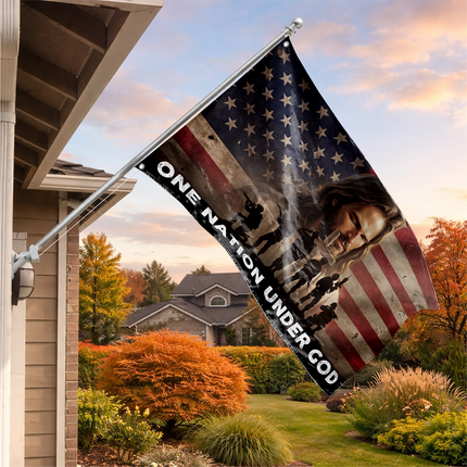 SP-01 One Nation Under God Flag Biblical Faith Church Decoration