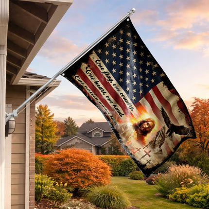 SP-01 One Nation Under God Christian Faith Grommet Flag
