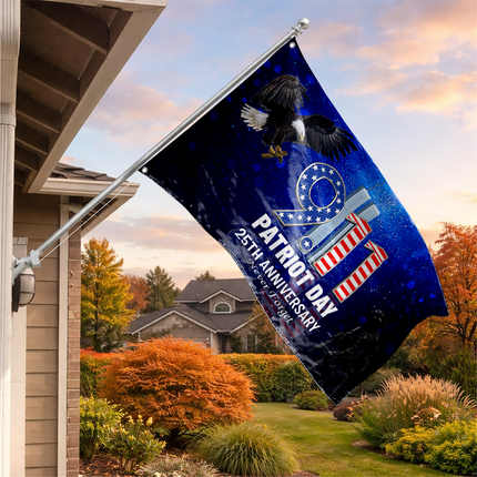 25th Anniversary Patriot Day Blue Night Soldier Eagle 9 11 Grommet Flag