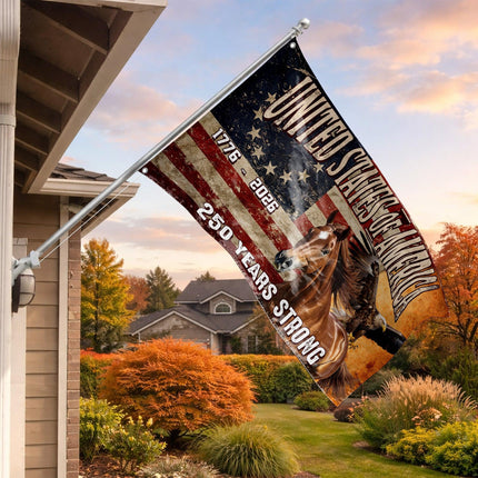 250 Years Strong Horse & Eagle United States of America 250 House Flag