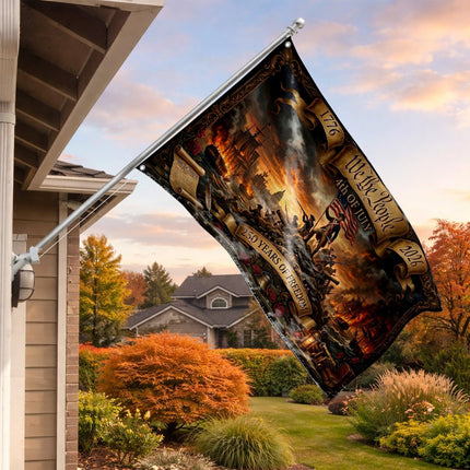We The People 4th of July 250 Years of Freedom Revolutionary War Naval Battle House Flag