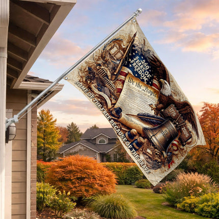 US Veteran Liberty Bell Constitution America 250 House Flag
