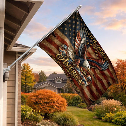Vintage Eagle America 250 Years of Freedom House Flag