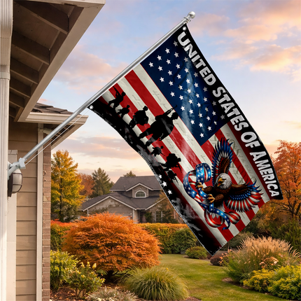 SP-01 American Pride Flag Eagle Soldier Tribute Military Reunion