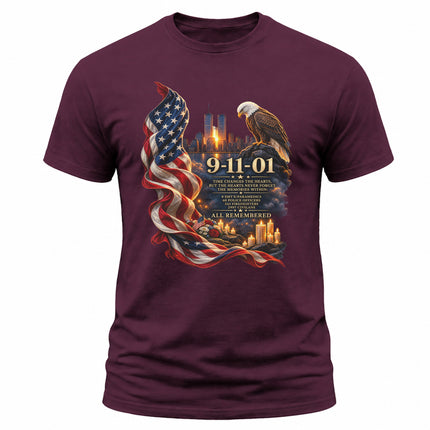 25th Anniversary Patriot Day 911 Never Forget American Eagle Memorial T-Shirt