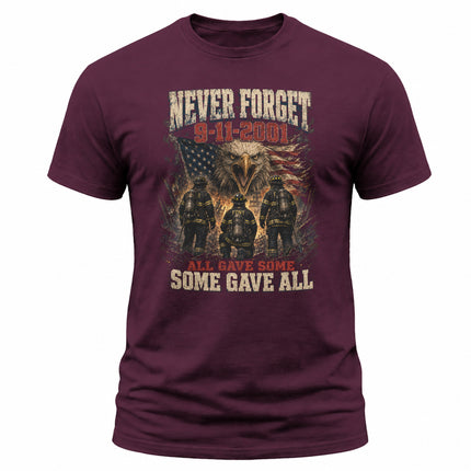 25th Anniversary Patriot Day Firefighter Never Forget Memorial T Shirt