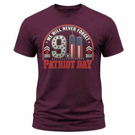 9/11 Patriot Day We Will Never Forget American Memorial T-Shirt