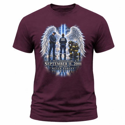 25th Anniversary Patriot Day 911 First Responders Memorial Tribute T-Shirt