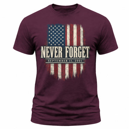 25th Anniversary Patriot Day 911 Never Forget American Flag T-Shirt