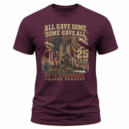 25th Anniversary Patriot Day 911 All Gave Some Some Gave All Memorial T-Shirt
