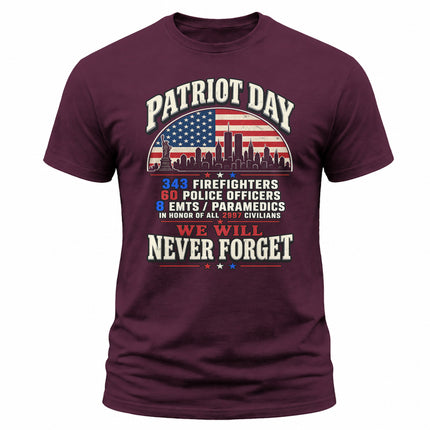 Patriot Day 9/11 Never Forget First Responders Memorial T-Shirt
