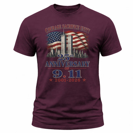 25th Anniversary Patriot Day Courage Sacrifice Unity 9 11 T Shirt