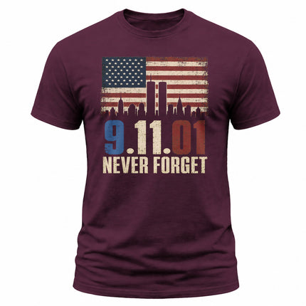 25th Anniversary Patriot Day Vintage American Skyline 9 11 T Shirt