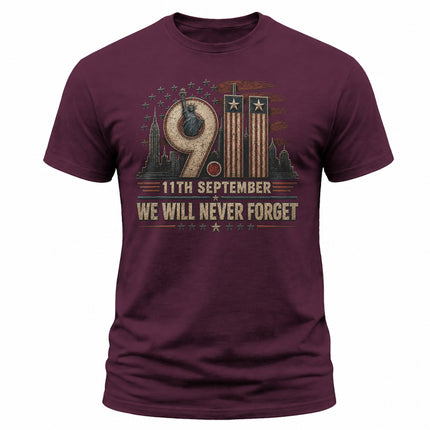 9/11 Never Forget September 11 Patriot Day American Memorial T-Shirt