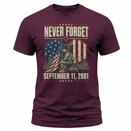 25th Anniversary Patriot Day Kneeling Soldier Never Forget T Shirt