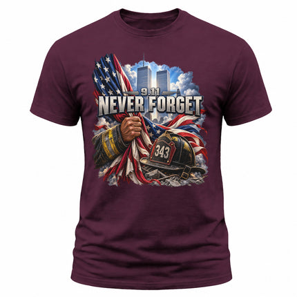 25th Anniversary Patriot Day 911 Never Forget 343 Firefighter Tribute T-Shirt