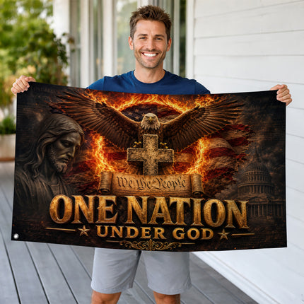 SP-01 One Nation Under God Flag God and Country Independence Day