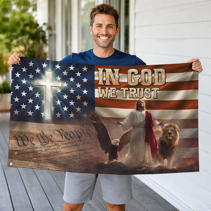 SP-01 In God We Trust American Heritage Faith Flag Veterans Day