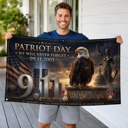 Patriot Day 25th Anniversary We The People Never Forget Memorial Flag