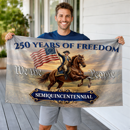 George Washington Semiquincentennial 250 Years of Freedom House Flag