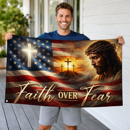 SP-01 Faith Over Fear Flag Hope and Courage Memorial Day