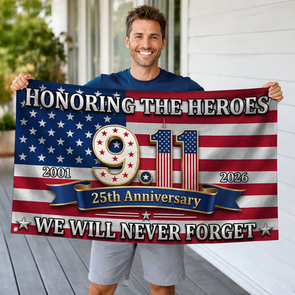 Patriot Day 25th Anniversary Honoring the Heroes Grommet Flag