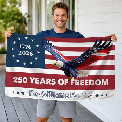 Personalized 250 Years of Freedom Eagle House Flag HOF21 - Charming Present