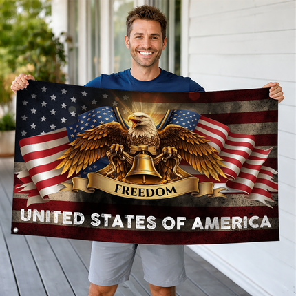 SP-01 United States Patriotic Flag Bald Eagle Freedom National Day of Prayer
