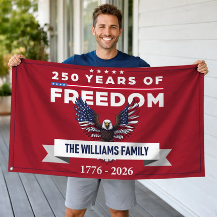 Personalized 250 Years of Freedom Patriotic Eagle House Flag HOF23 - Charming Present