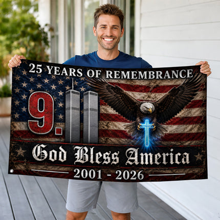 SP-01 God Bless America 9/11 Memorial Flag 2001–2026 Anniversary Tribute