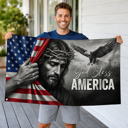 SP-01 God Bless America Christian Faith Flag Faith and Freedom
