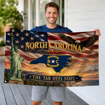 North Carolina Grommet Flag Tar Heel State Eagle Liberty
