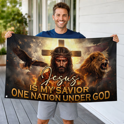 SP-01 American Eagle Faith Christian Flag One Nation Under God